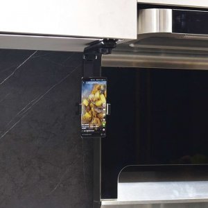 4kom.pl Uchwyt samochodowy do auta do telefonu na zasłonę przeciwsłoneczną lusterko kierwonicę Black 5