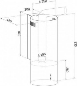 Okap Focus Okap wyspowy przyścienny Focus Osaka black 6