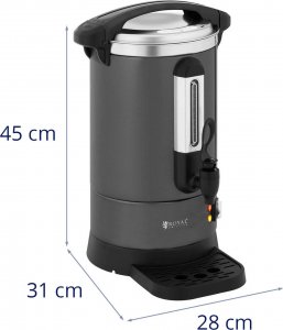 Royal Catering Zaparzacz do kawy herbaty z kranem i tacką ociekową 6 l 950 W szary Zaparzacz do kawy herbaty z kranem i tacką ociekową 6 l 950 W szary 7