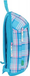 Benetton Plecak Casual Benetton Tartan Niebieski Wielokolorowy (22 x 39 x 10 cm) 4
