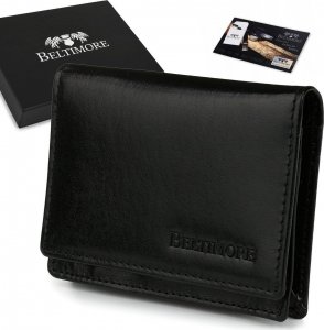 Beltimore Etui na wizytówki karty czarne skórzane portfel slim Beltimore G94 1
