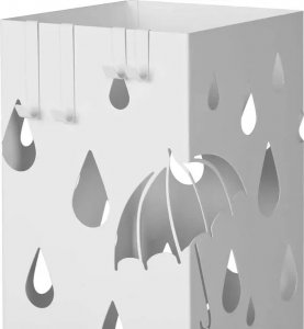 Elior Biały nowoczesny ażurowy stojak na parasole - Niras 7