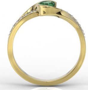 WĘC - Twój Jubiler Pierścionek z żółtego złota ze szmaragdem i diamentami model AP-6139Z-R 18 / UE- 58 3