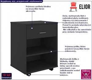 Elior Kontener biurkowy w kolorze czarnym - Bellano 10X 2