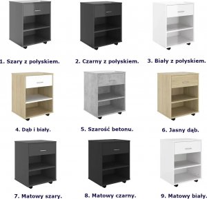 Elior Kontener biurkowy w kolorze czarnym - Bellano 10X 8