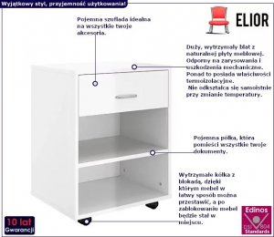 Elior Biały kontener biurkowy z połyskiem - Bellano 5X 2