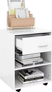 Elior Biały kontener biurkowy z połyskiem - Bellano 5X 5