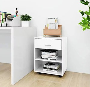 Elior Biały kontener biurkowy z połyskiem - Bellano 5X 6