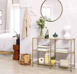 Elior Złota wąska konsola w stylu glamour - Trazi 5X 3