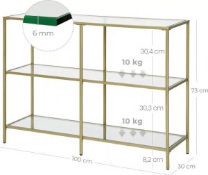 Elior Złota wąska konsola w stylu glamour - Trazi 5X 4