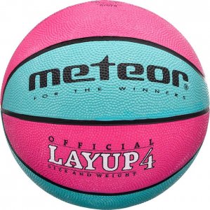 Meteor Piłka koszykowa Meteor LayUp 4 różowo-niebieska 07078 4 1
