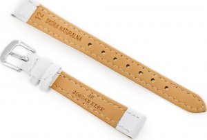 Pasek skórzany do zegarka - JORDAN KERR - biały - 12mm 2