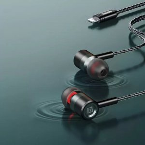 Słuchawki Remax Remax przewodowe metalowe słuchawki dokanałowe z pilotem głośności lightning 1,2m czarny (RM-598is) 2