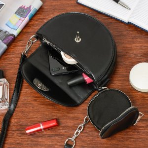 Versoli Czarna Damska Mała Torebka Listonoszka podkówka I11 4