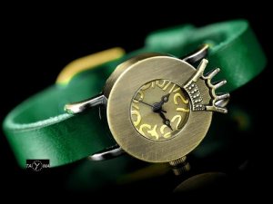 Zegarek ZEGAREK DAMSKI TAYMA - RETRO PUNK 28 - zielony (zx585f) 2