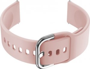 Pasek gumowy do smartwatch 20mm - różowy/srebrny 1