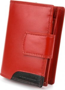 Damski skórzany portfel duży pionowy RFiD czerwony BELTIMORE 039 NoSize 1