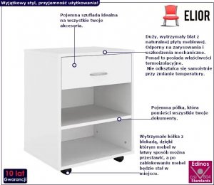 Elior Kontener biurkowy w kolorze białym - Bellano 11X 2