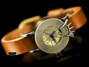 Zegarek ZEGAREK DAMSKI TAYMA - RETRO PUNK 28 - camel (zx585e) 2