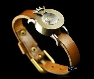 Zegarek ZEGAREK DAMSKI TAYMA - RETRO PUNK 28 - camel (zx585e) 3