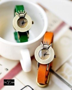 Zegarek ZEGAREK DAMSKI TAYMA - RETRO PUNK 28 - camel (zx585e) 6