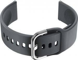Pasek gumowy do smartwatch 18mm - ciemny szary/srebrny 1