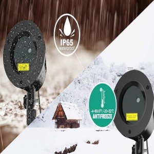 Świąteczny projektor laserowy zewnętrzny 3D z pilotem radiowym IP68 Świąteczny projektor laserowy zewnętrzny 3D z pilotem radiowym IP68 10