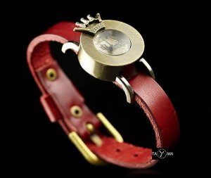 Zegarek ZEGAREK DAMSKI TAYMA - RETRO PUNK 28 - czerwony (zx585a) 3