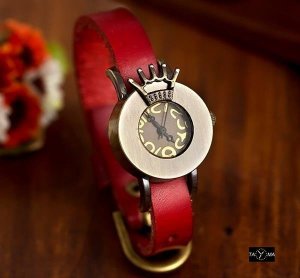 Zegarek ZEGAREK DAMSKI TAYMA - RETRO PUNK 28 - czerwony (zx585a) 6