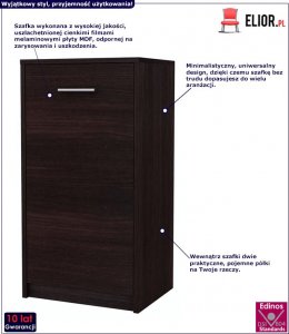 Elior Minimalistyczna komoda wenge - Ilda 2X 2