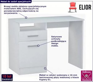 Biurko Elior Białe biurko do pokoju dziecięcego - Dinero 2