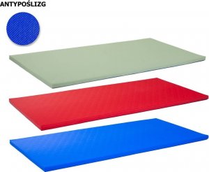 RING MATA TATAMI sportowa gimnastyczna 200x100x4cm + ANTYPOŚLIZG R180 - Niebieski 1