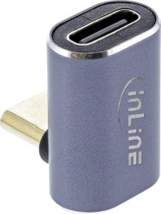 Adapter USB InLine InLine® USB4 Adapter, USB Type-C male/female up/down angled, aluminium, grey 1