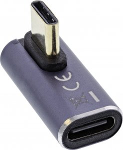 Adapter USB InLine InLine® USB4 Adapter, USB Type-C male/female vertical right/left angled, aluminium, grey 2