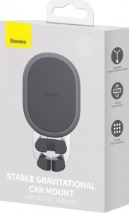 Baseus Baseus grawitacyjny uchwyt samochodowy na telefon na kratkę nawiewu czarny (SUWX000001) 23