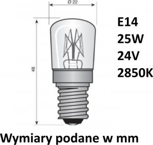 Żarówka do bramy garażowej 25 W E14 24 V 2