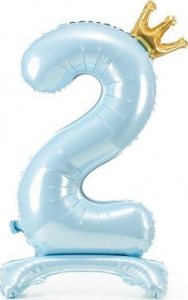 PartyDeco Stojący balon foliowy 2 84cm błękitny 1