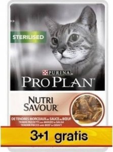 PURINA NESTLE Purina Pro Plan Sterilised Wołowina 85g 3+1 1