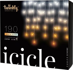 Twinkly Twinkly Icycle - Sople 190 LED AWW złote + srebrne 1
