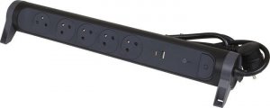 Listwa zasilająca Legrand Przedłużacz 5x2PZ +USB A/C 1,5m czarny 4