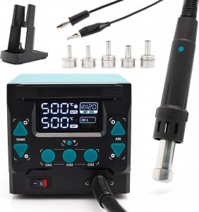 Techrebal PROFESJONALNY ZESTAW STACJA HOT-AIR ZASILACZ 3W1 5