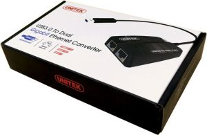 Karta sieciowa Unitek USB - 2x RJ-45 Czarny (Y-3463) 2