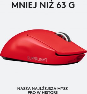 Mysz Logitech G Pro X Superlight Red  (910-006784) 3