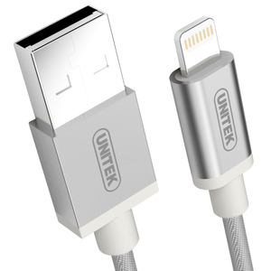 Kabel USB Unitek Mobile Lightning Nylon Silver Y-C499ASL z MFI 1