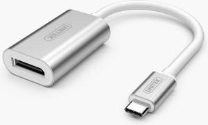 Adapter USB Unitek USB-C - DisplayPort Srebrny  (Y-6317) 1