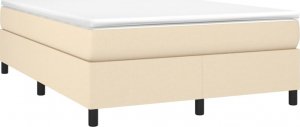 vidaXL Łóżko kontynentalne, kremowe, tapicerowane tkaniną, 140x200 cm 3
