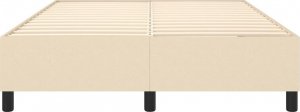 vidaXL Łóżko kontynentalne, kremowe, tapicerowane tkaniną, 140x200 cm 5