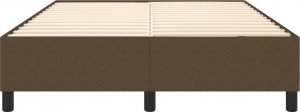 vidaXL Łóżko kontynentalne, ciemnobrązowe, obite tkaniną, 140x200 cm 5