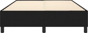 vidaXL Łóżko kontynentalne, czarne, tapicerowane tkaniną, 140x200 cm 5
