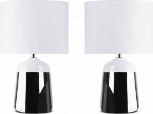 Lampa stołowa Konsimo 2 SZT. Lampka NOCNA BIURKOWA STOŁOWA Srebrna LED 1